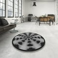 thumbnail image 3 of Ahgly Company Indoor Round Patterned Midnight Gray Area Rugs, 3' Round, 3 of 6