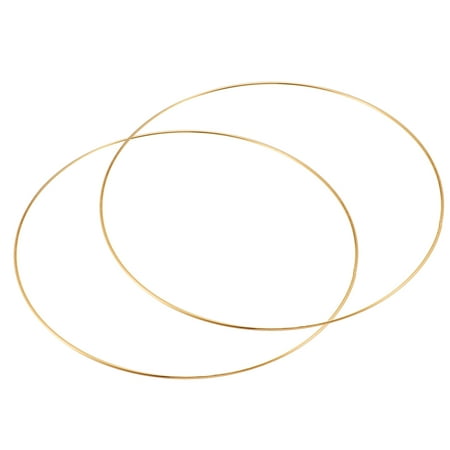 

350mm OD Metal O Ring Iron Electroplated Gold Tone 2 Pack