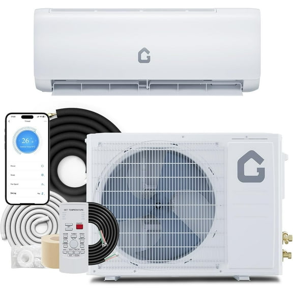 18000 BTU Mini Split Air Conditioner Heat Pump System, 21 SEER2 Energy-Efficient Inverter, Cools Up to 1250 Sq.Ft