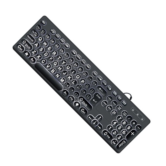 Large Font Print USB LED Backlit Keyboards 104Keys Full Size Computer Keyboards for Senior and Low for Individual