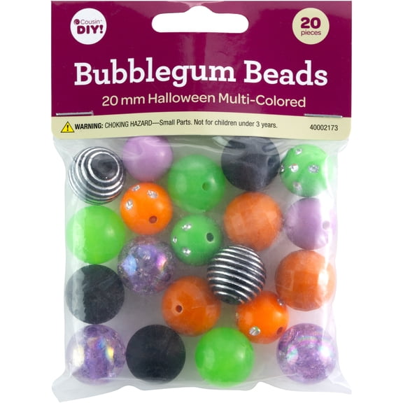 CousinDIY Bubblegum Bead 20mm 20/Pkg-Halloween Mix