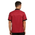 thumbnail image 2 of YiZYiF Mens Short Sleeve Chef Coat Bakery Jacket Double-Breasted Kitchen Chef Uniform Burgundy 4XL, 2 of 7