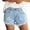 Light Blue, variant on Women's Jean Shorts Stylish High Waist,Button Fly Distressed Ripped Frayed Hem Shorts,Premium Casual Summer Denim Shorts for Weekend Getaways