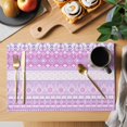 thumbnail image 2 of Purple Pink Boho Placemats Set of 4, Vintage Ethnic Tribe Abstract Art Placemats for Dining Table, Place Mats for Kitchen Tabletop, Waterproof Wipeable Dining Table Mats Set, 2 of 9