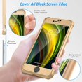 thumbnail image 4 of Full Body Case for iPhone SE 2020, iPhone 8 and iPhone 7 Case with [2 x Tempered Glass Screen Protector] Shockproof Hard PC Soft Silicone Cover for iPhone SE 2020/8/7 Case 4.7-Inch Gold, 4 of 8