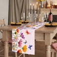 thumbnail image 2 of Table Runners 72 Inches Long Dress Scarves, Pink Spring Floral Farmhouse Kitchen/Dining Table Runner, Coffee Tablerunners, Farmhouse Flowers Butterfly Watercolor 16x72 Inch, 2 of 9