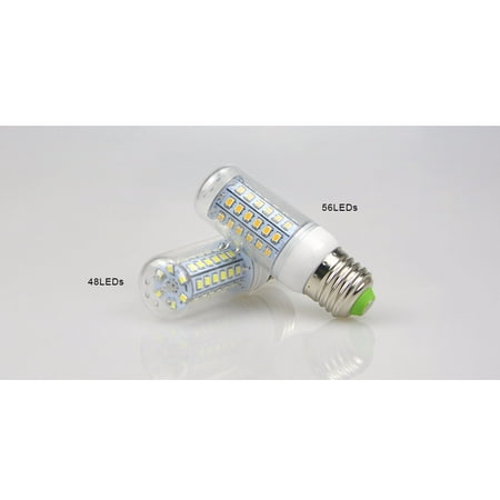 Beaded Bulb Covers Joyfeel E27 LED Corn Bulb E27-5630SMD Silver Side Cover 56 Beads LED Corn Light Warm White Light Replacement Led Light Bulb ()