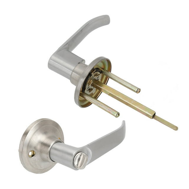 Locking Door Handle Set, Solid Construction Entrance Door Lever Easy Install Comfortable Grip with 3 Keys for Bedroom