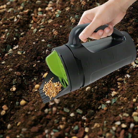 ZEPARO Hand Held Spreader,Seed Spreader for Ice Melt,Grass Seed,Fertilizer Lawn and Garden. Multiple Adjustable Opening Sizes for Salt,Ice Melt