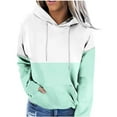 thumbnail image 2 of Fanxing Oversized Sweatshirts for Teen Girl Trendy Colorblock Fleece Hoodies Juniors Drop Shoulder Long Sleeve Pullover Hoody Tops Green,XXXL, 2 of 6