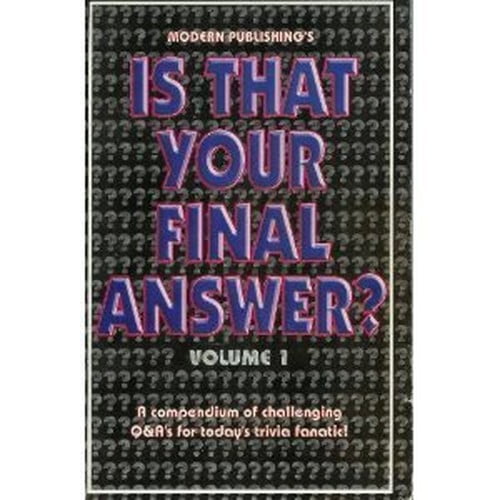 Pre-Owned Is That Your Final Answer? (Paperback) 0766606007 9780766606005