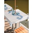 thumbnail image 2 of Outdoor Tablecloth with Umbrella Hole for Patio/Picnic/Party/Camping, Blue Seahorse Waterproof Table Cloth Square Cover Washable, Ocean Coastal Farmhouse Wooden Grain (54"x 54"), 2 of 9