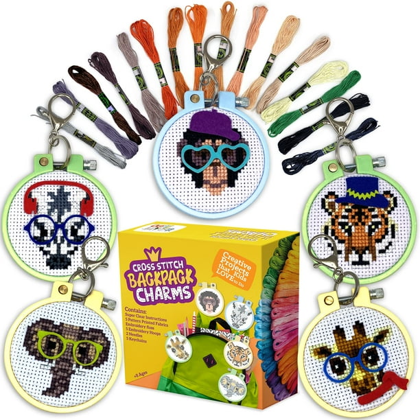 Kit de punto de cruz CRAFTILOO Safari Animals para niños con aros