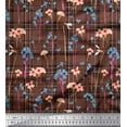 thumbnail image 1 of Soimoi Cotton Jersey Fabric Floral & Check Print Sewing Fabric Yard 58 Inch Wide, 1 of 3