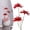 Red, variant on 3 Heads Brown Artificial Flowers, Fake Flowers for Vase Indoor, 25''
