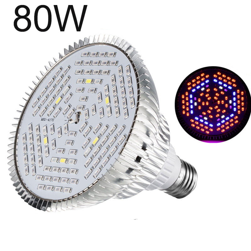 E27 80W Led Grow Light Full Spectrum Lamp Bulb For Plant Hydroponics Veg Flower 