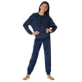 thumbnail image 5 of SCHIESSER pijama de niña, largo - Adolescentes, terciopelo, conjunto de pijama Azul oscuro 140, 5 of 5