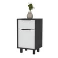 thumbnail image 2 of Nightstand, One Drawer, One Cabinet, Four Legs, Superior Top -Smokey Oak / White, 2 of 5