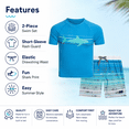 thumbnail image 2 of Big Chill Boys' Rash Guard Set - UPF 50+ Short Sleeve Swim Shirt and Bathing Suit Trunks - Swimwear Set for Boys (4-14), 2 of 3