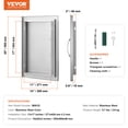 thumbnail image 4 of VEVOR BBQ Access Door, 14W x 20H Inch Single Outdoor Kitchen Door, Stainless Steel Flush Mount Door, Wall Vertical Door with Handle, for BBQ Island, Grilling Station, Outside Cabinet, 4 of 9