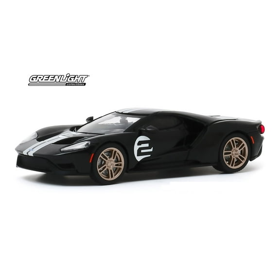 2017 Ford GT '66 Heritage Edition #2, Black - Greenlight 86178 - 1/43 scale Diecast Model Toy Car