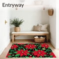 thumbnail image 3 of ODIKA 2'x3' Machine Washable Non-Slip Area Rug, Poinsettia Bloom Festive Needle Art Project High Traffic Rug, Red, 646201, 3 of 7