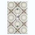 thumbnail image 1 of Metal Light Switch Plate Cover Mandala Green Tan Floral Pattern Damask MDL108, 1 of 13