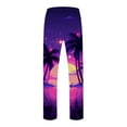 thumbnail image 5 of GHSOHS Cargo Pants Mens Skinny Dress Pants Purple Sports Trousers Men Chino Pants Spring And Summer Seasons Digital 3D Printing Coconut Tree Casual Pants Light Weight Pants for Men,XXL, 5 of 5