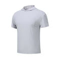 thumbnail image 5 of Hooded T Shirts for Men Summer Solid Casual Crew Neck Short Sleeve Mens T-Shirts Sports Top, 5 of 6