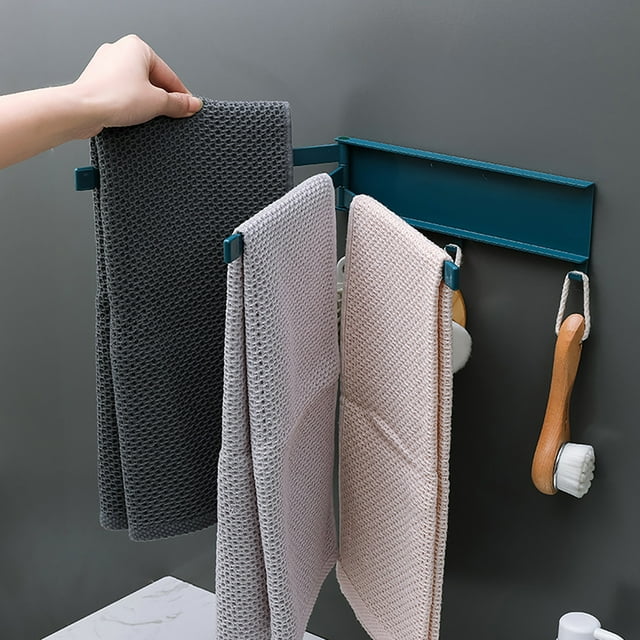 Agiferg Non Perforated Rotary Towel Rack Wall Mounted Shelf For Bathroom