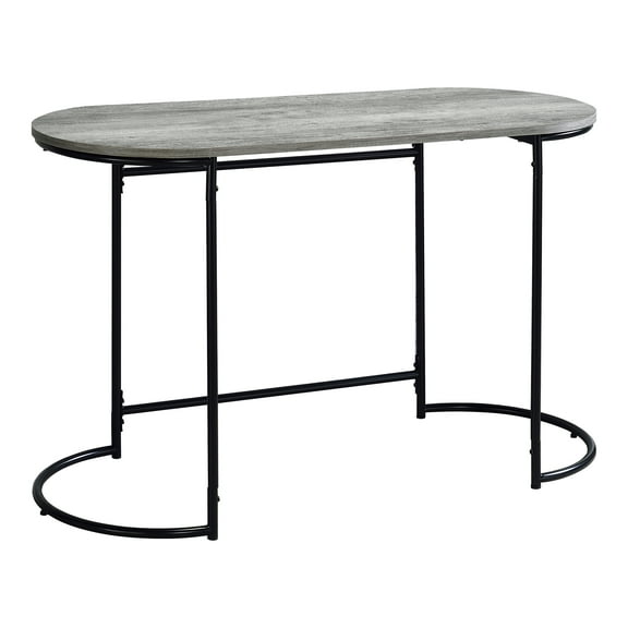 Furniture of America Grif Metal Base Writing Desk, Black and Walnut