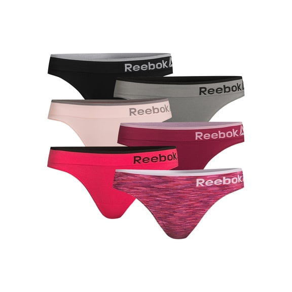 Reebok Women's Seamless Thong, 6-Pack, Sizes S-XXL