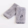 thumbnail image 4 of qolati Knit Arm Warmers Faux Furs Fingerless Gloves for Women Hand Warmers Glove Winter Wrist Warmers with Thumb Hole, 4 of 4