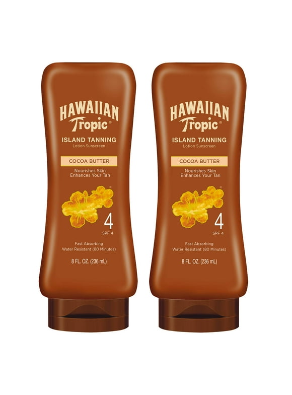 Hawaiian Tropic Spf 4 Sunscreen, Protective Dark Tannning Sunscreen Lotion 8 Ounces , 2 Count (Pack Of 1)