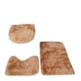 thumbnail image 3 of Xiao Hua Juego de 5 alfombrillas de baño de tres piezas con estampado tie-dye, juego de tres alfombrillas de baño, limpiables y reutilizables, absorbentes de agua, para ducha (camel)., 3 of 5