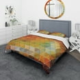 thumbnail image 1 of Designart 'Triangular Geometry Red, Gray and Green' Modern & Contemporary Bedding Set - Duvet Cover & Shams, 1 of 4