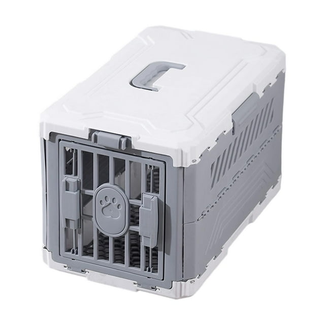 Estuche de transporte para gatos, caja de transporte para perros, caseta de plegable para gatos, perros pequeños, gatitos, compras para Gris blanco
