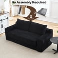 thumbnail image 5 of HK DONEXT Loveseat Sofa Bed with Memory Foam & Steel Frame - Convertible 2-in-1 Design, Black Corduroy, No Assembly, 5 of 8
