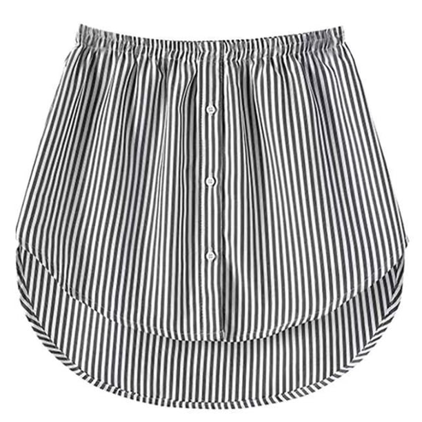 Gibobby mini faldas de mujer sexy Falda corta de para mujer, falda interior falsa, dos botones, falda elástica, falda con estampado de rayas(Negro, XXL)