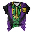 thumbnail image 4 of PMUYBHF T-Shirt Uni pour Femmes Jacquard Creux Col Rond Manches Courtes 6976 m, 4 of 4