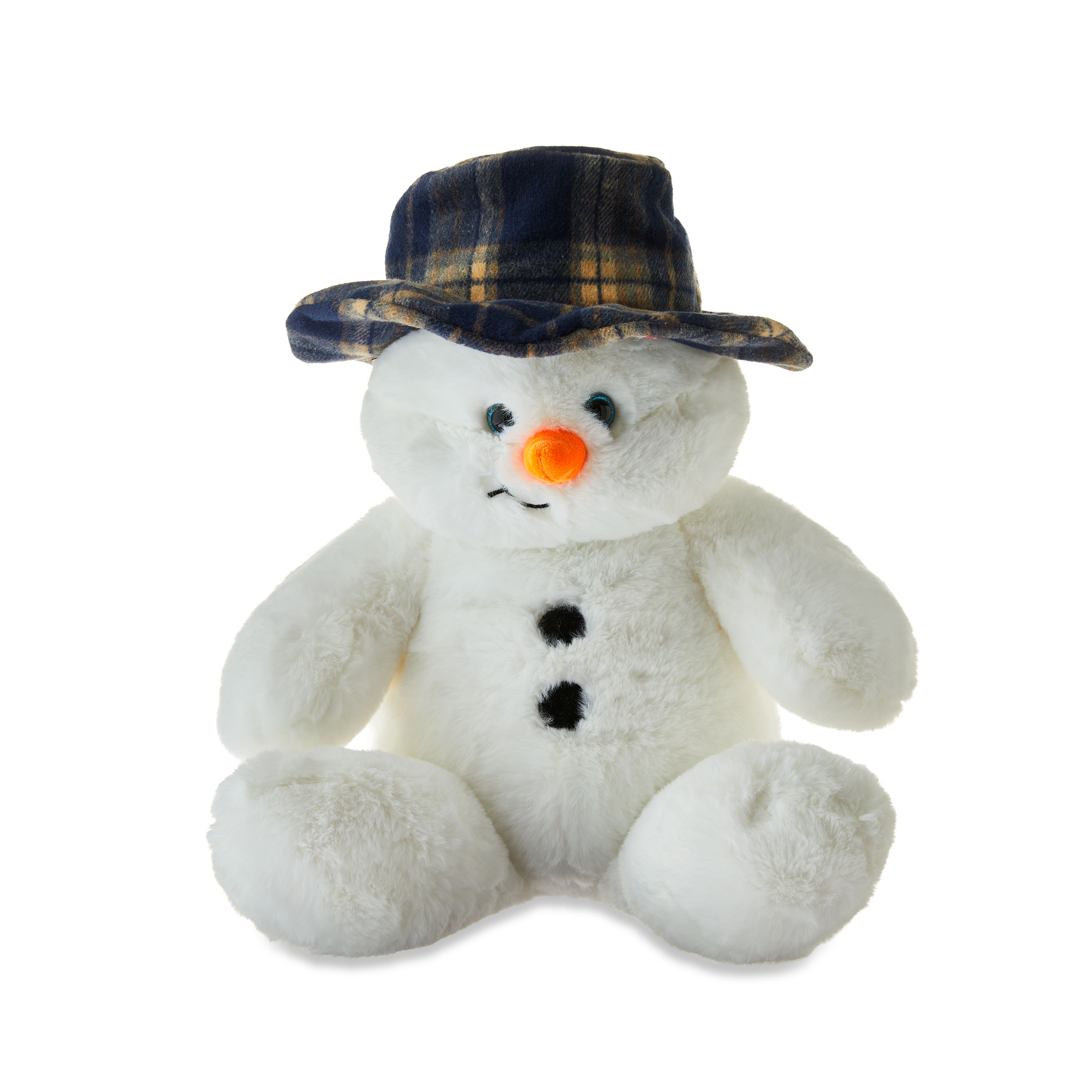 Holiday Time - Brandclub - Snowman with Hat Christmas Plush, 16
