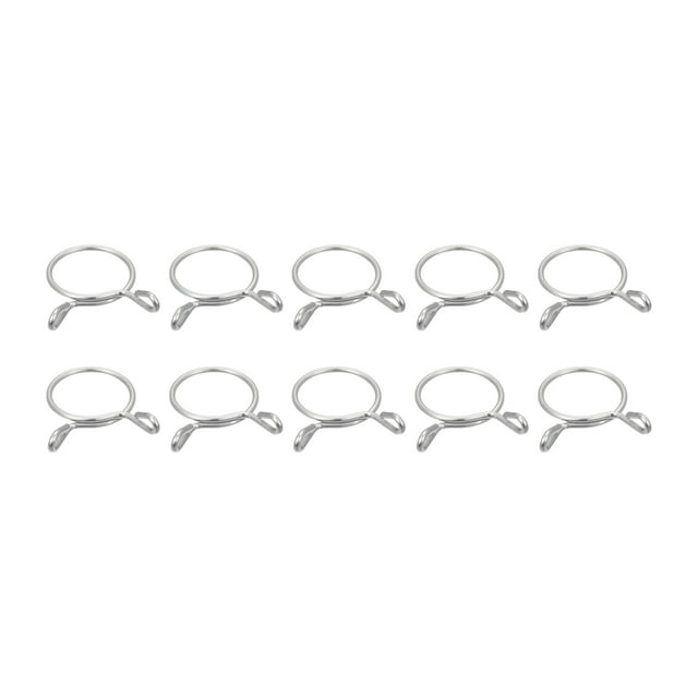 Unique Bargains Fuel Line Hose Clips, 10 Pack 21mm 304 Stainless Steel Single Wire Tubing Spring Clamps (Silver)