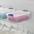 thumbnail image 4 of Sterilite Small Latching Storage Bin, 15 Quart Clear Plastic Storage Container with Clear Lid, Blue Latch, 4 of 6