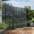 thumbnail image 5 of MAYEERTY 72"x47" Outdoor Privacy Screen with Stand Adams Metal Balcony Decorative Screen,Black, 5 of 7