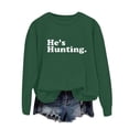thumbnail image 6 of Womens Oversized Sweatshirt Crewneck Long Sleeve Fleece Lined Pullover Tops Fall Outfits Winter Clothes Green XL, 6 of 7