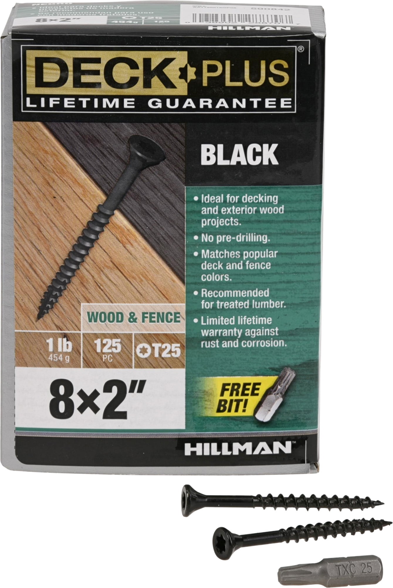 Deck Plus 590842 Black Ceramic Exterior Wood & Fence Screws (8 x 2