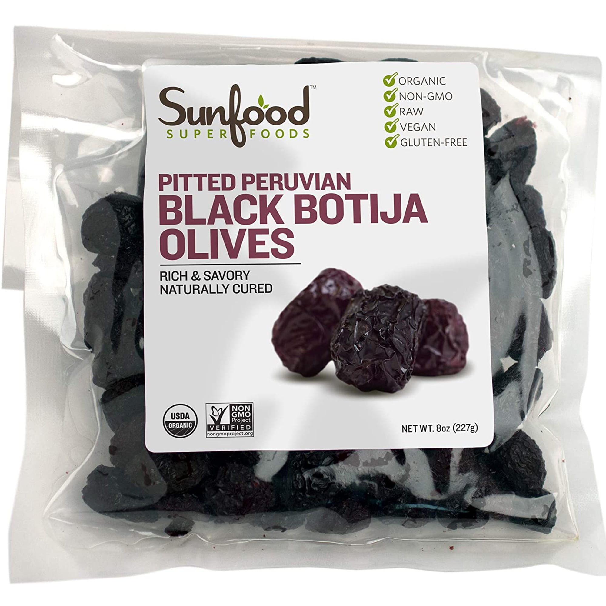Sunfood Superfoods Raw Organic Pitted Black Olives Healthy Superfood