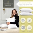 thumbnail image 5 of Organic Cotton Cover Pillows King Size Set of 2, Down Alternative Hotel Quality Soft Bed Pillow for Back & Side Sleepers, Machine Washable, 20"x36", White, 5 of 8