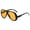 Black Frame-Orange Lens, variant on Retro Aviator Sunglasses, UV400 Protection PC Frame & Lenses