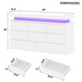 thumbnail image 2 of ChVans White 8 Drawer Dresser with LED Lights, 59" Wide Modern Wood Chest of Drawers with Charging Station & Handle Free, LED Black Dresser for bedroom, Living Room, Entryway, Hallway, 2 of 8